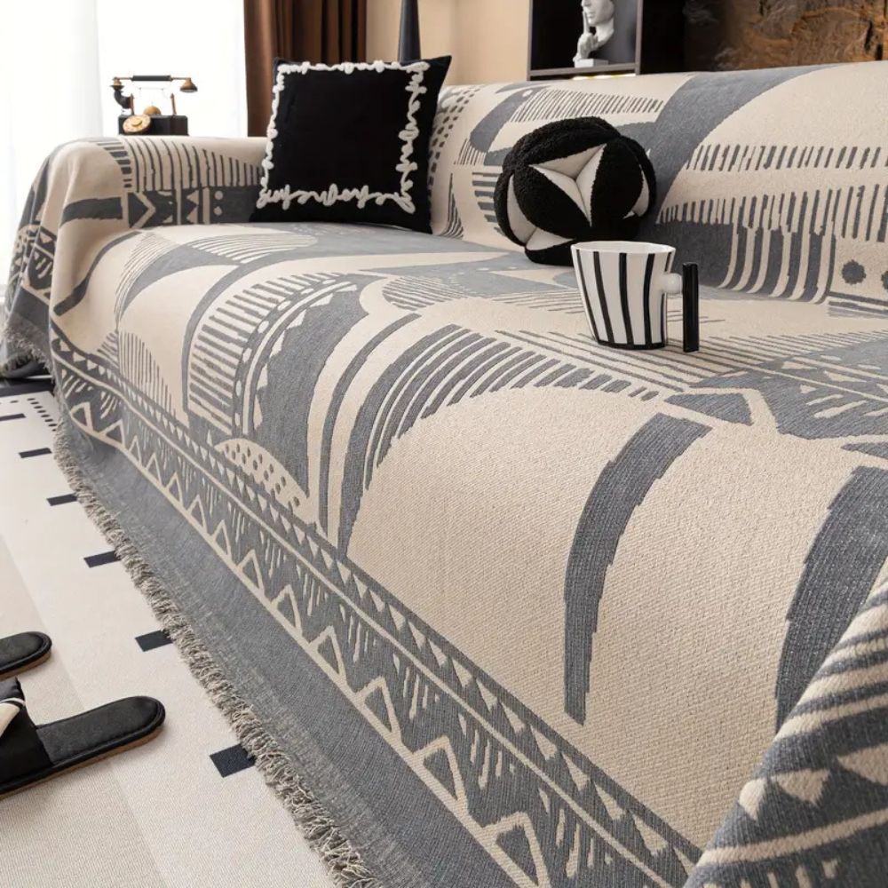 Mystic Sofa Cover - Soft Chenille, Tribal Pattern