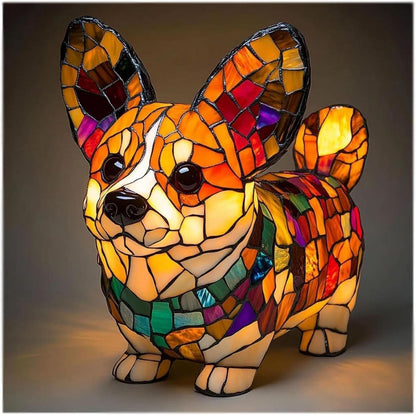 USB Powered Dog Breed LED Night Light 6 in Accent Lamp Warm Glow for Bedroom Nightstand Desk Shelf Decor Puppy Sculpture Chihuahua Corgi Dac