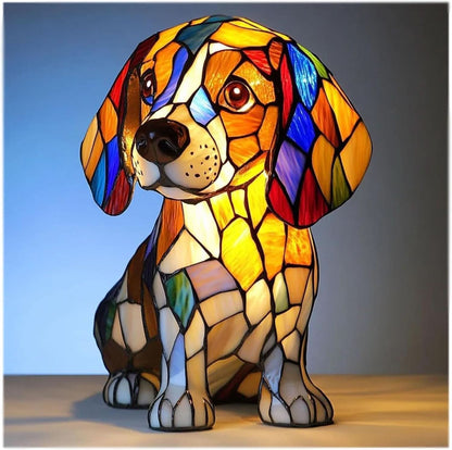 USB Powered Dog Breed LED Night Light 6 in Accent Lamp Warm Glow for Bedroom Nightstand Desk Shelf Decor Puppy Sculpture Chihuahua Corgi Dac