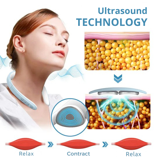 Cordless Handheld Lymphatic Drainage Massager with Ultrasonic Vibration for Neck Shoulder Relief Body Contouring at Home Wellness Device
