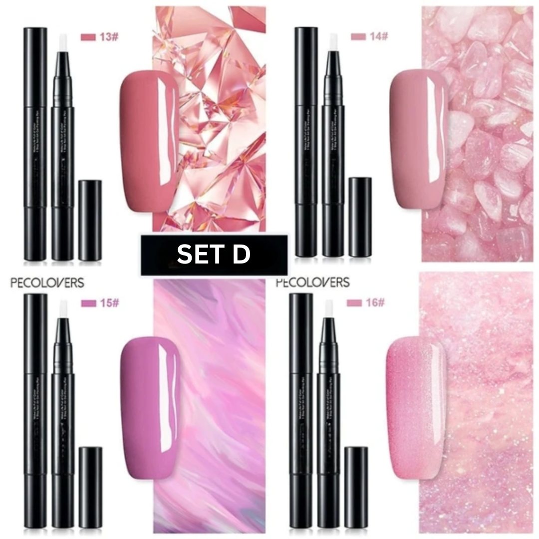 Gel Nail Art Pens Fast-Drying High-Pigment Formula for Precise Lines Ombre Gradients French Manicure Home Use 3-in-1 Polish