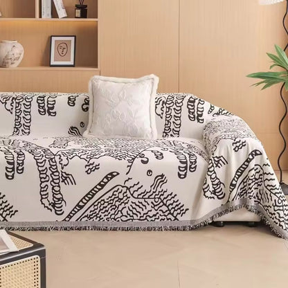Naturals Sofa Cover - Microfiber, Artistic Botanical Design