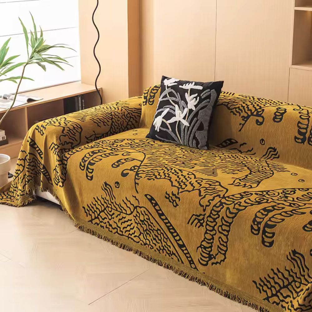 Naturals Sofa Cover - Microfiber, Artistic Botanical Design