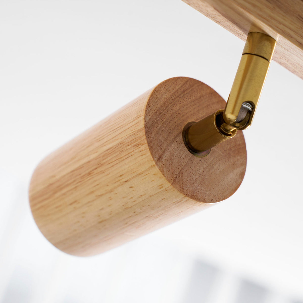 Multi-Head Track Spotlight with Wooden Shades for Kitchen, Dining Room & Living Room | Adjustable LED Rail Fixture | Rustic Farmhouse Ceilin