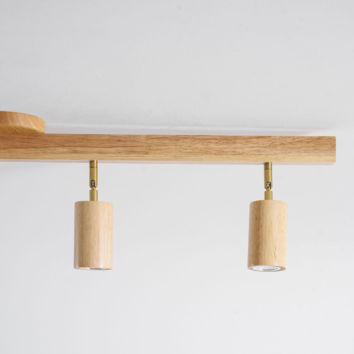Multi-Head Track Spotlight with Wooden Shades for Kitchen, Dining Room & Living Room | Adjustable LED Rail Fixture | Rustic Farmhouse Ceilin