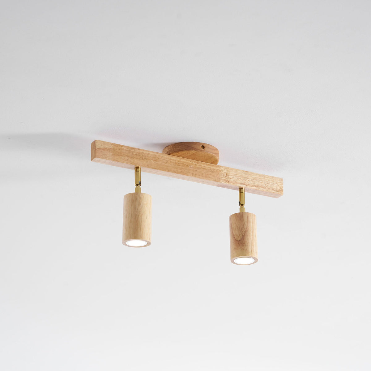 Multi-Head Track Spotlight with Wooden Shades for Kitchen, Dining Room & Living Room | Adjustable LED Rail Fixture | Rustic Farmhouse Ceilin