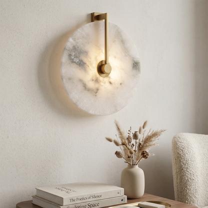 Aplique de pared LED de alabastro natural: diseño orgánico moderno, luz de pared con temperatura de color ajustable para sala de estar, dormitorio y pasillo