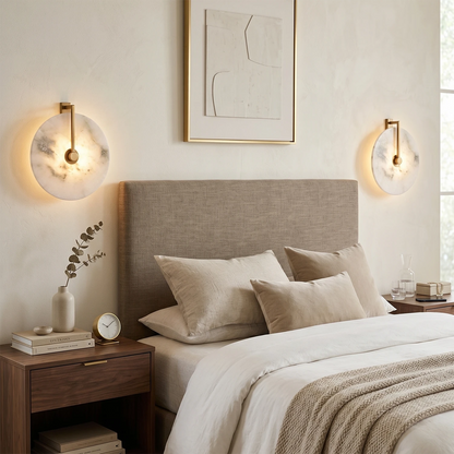 Aplique de pared LED de alabastro natural: diseño orgánico moderno, luz de pared con temperatura de color ajustable para sala de estar, dormitorio y pasillo
