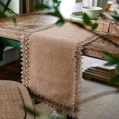 Natural Jute Table Runner – Rustic Bohemian Elegance for Dining and Events