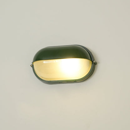 Aplique de pared industrial para exteriores con pantalla de vidrio estriado: lámpara resistente a la intemperie para porches, patios, entradas, puertas y jardines