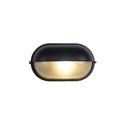 Aplique de pared industrial para exteriores con pantalla de vidrio estriado: lámpara resistente a la intemperie para porches, patios, entradas, puertas y jardines