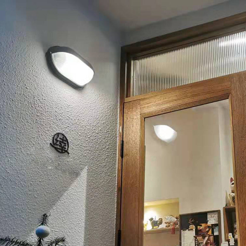 Aplique de pared industrial para exteriores con pantalla de vidrio estriado: lámpara resistente a la intemperie para porches, patios, entradas, puertas y jardines