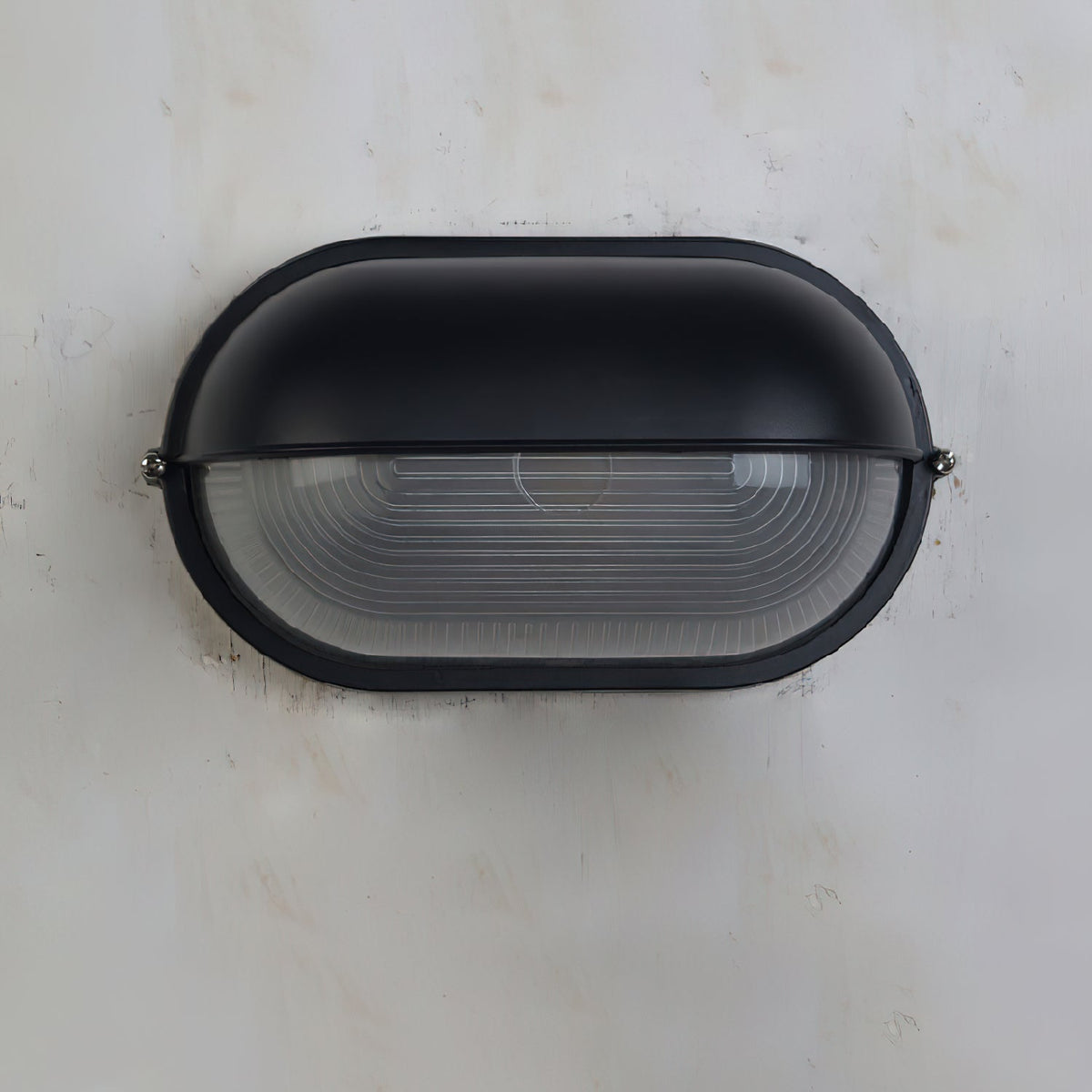 Aplique de pared industrial para exteriores con pantalla de vidrio estriado: lámpara resistente a la intemperie para porches, patios, entradas, puertas y jardines