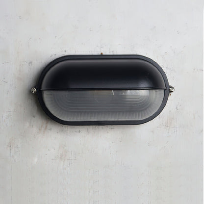 Aplique de pared industrial para exteriores con pantalla de vidrio estriado: lámpara resistente a la intemperie para porches, patios, entradas, puertas y jardines