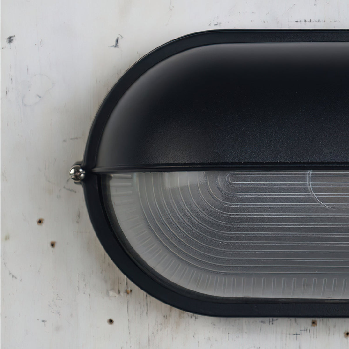 Aplique de pared industrial para exteriores con pantalla de vidrio estriado: lámpara resistente a la intemperie para porches, patios, entradas, puertas y jardines