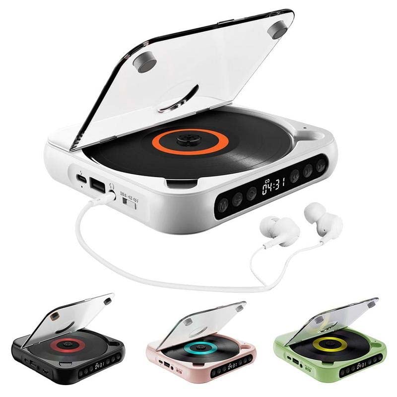 Portable CD Player with Bluetooth 5.3 Wireless Connectivity, USB-C Charging, Compact Lightweight Music Player for Headphones and Speakers, S