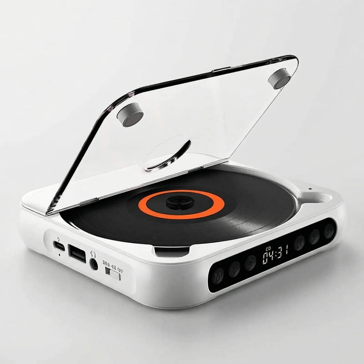 Portable CD Player with Bluetooth 5.3 Wireless Connectivity, USB-C Charging, Compact Lightweight Music Player for Headphones and Speakers, S