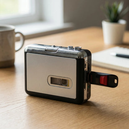 Portable Cassette to MP3 Converter with USB Recording for Vintage Tape Digitization