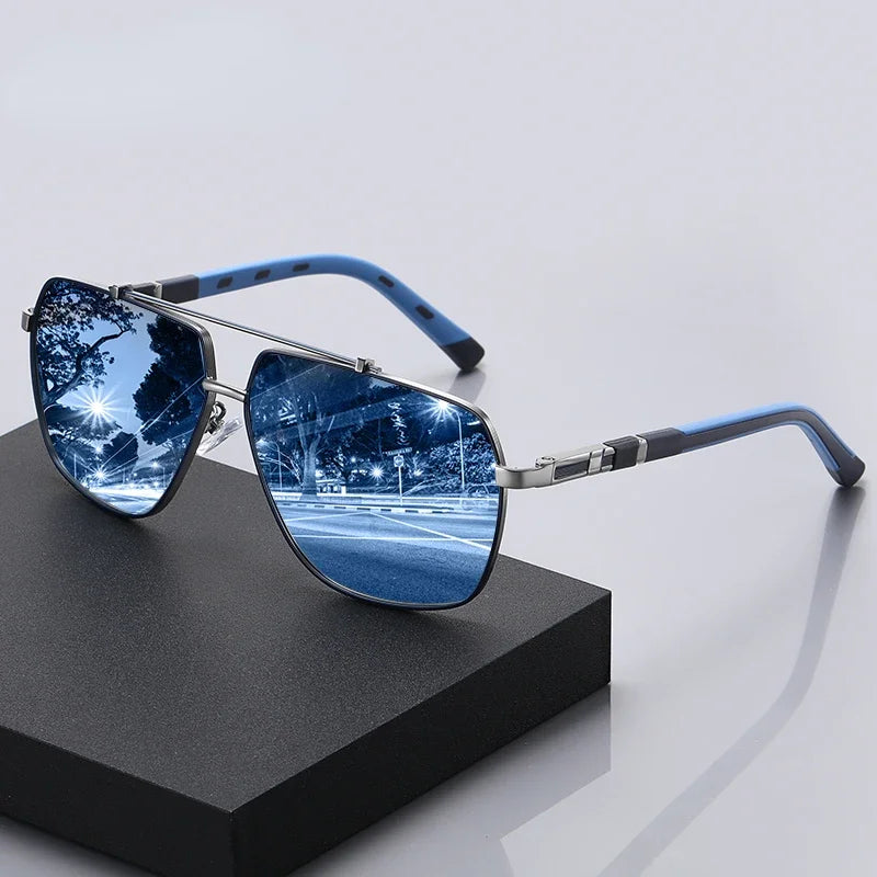 Polarized Aviator Sunglasses for Men UV400 Protection Metal Frame Blue Green Brown Black