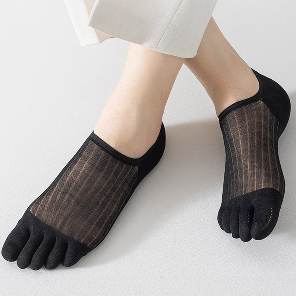 Low-Cut Toe Socks with Grip for Women & Men – Five-Toe Design, Non-Slip Liner Socks for Loafers, Flats & Sneakers