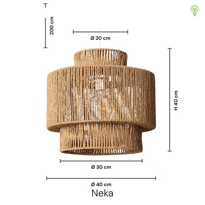 Woven Raffia Hanging Lamp 16-Inch Natural Fiber Shade Boho Dining Room Pendant Light with E27 Socket for Kitchen Island Living Room