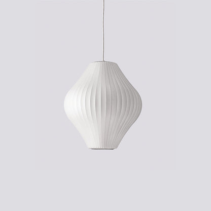 Steel Wire Silk Shade Ceiling Light 20 in White for Kitchen Island Dining Room Modern Pendant Lamp Hanging Fixture Adjustable Cord E26 Base