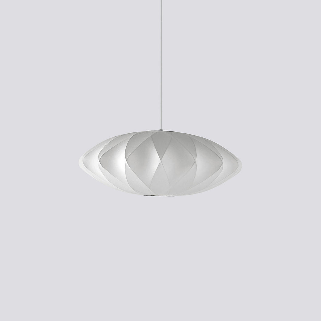 Steel Wire Silk Shade Ceiling Light 20 in White for Kitchen Island Dining Room Modern Pendant Lamp Hanging Fixture Adjustable Cord E26 Base