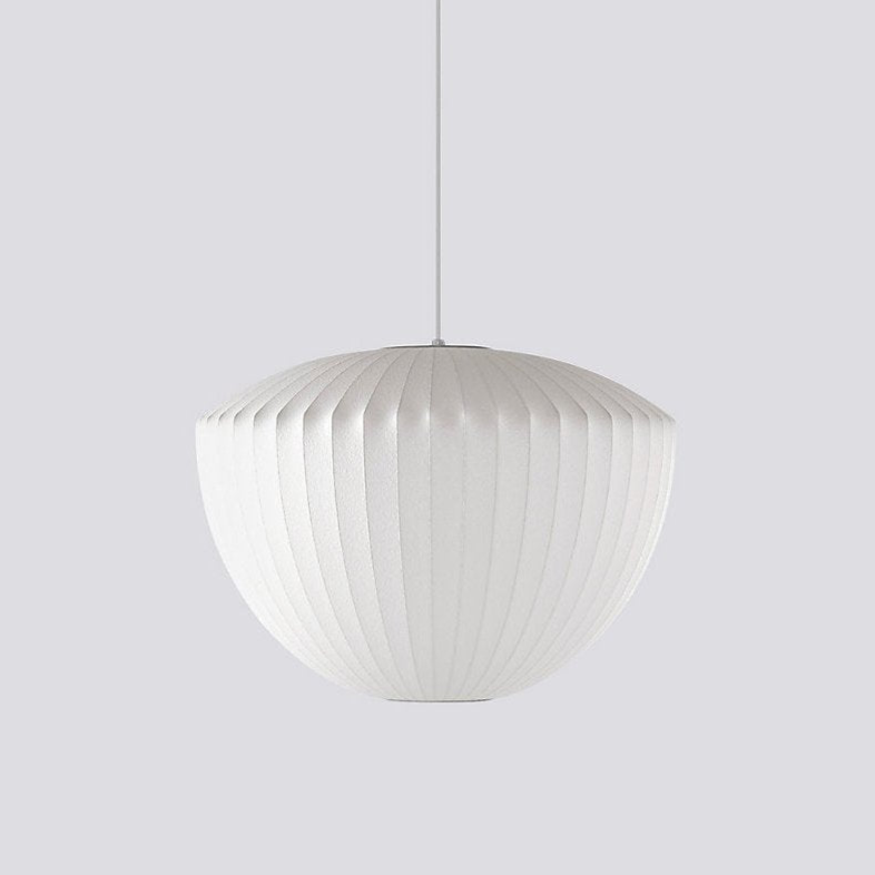 Steel Wire Silk Shade Ceiling Light 20 in White for Kitchen Island Dining Room Modern Pendant Lamp Hanging Fixture Adjustable Cord E26 Base