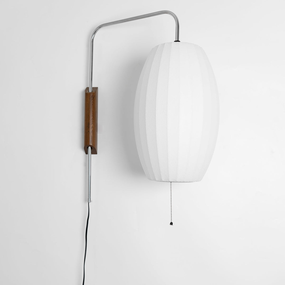 Plug-In Wall Sconce with Swivel Bracket & Frosted Glass Shade – 16 in Height, 59 in Cord – Adjustable Bedroom & Living Room Accent Light for