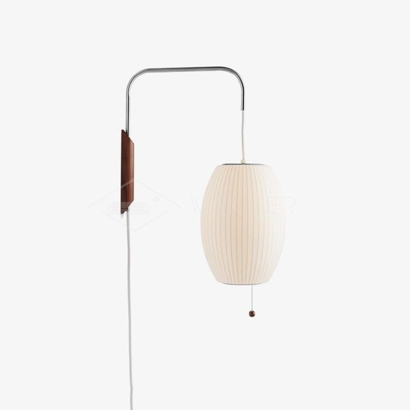 Swivel Sphere Wall Light with Adjustable Cord 15.7 in Walnut Chrome Finish Plug-In LED Sconce for Bedroom Office Living Room