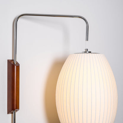 Plug-In Wall Sconce with Swivel Bracket & Frosted Glass Shade – 16 in Height, 59 in Cord – Adjustable Bedroom & Living Room Accent Light for