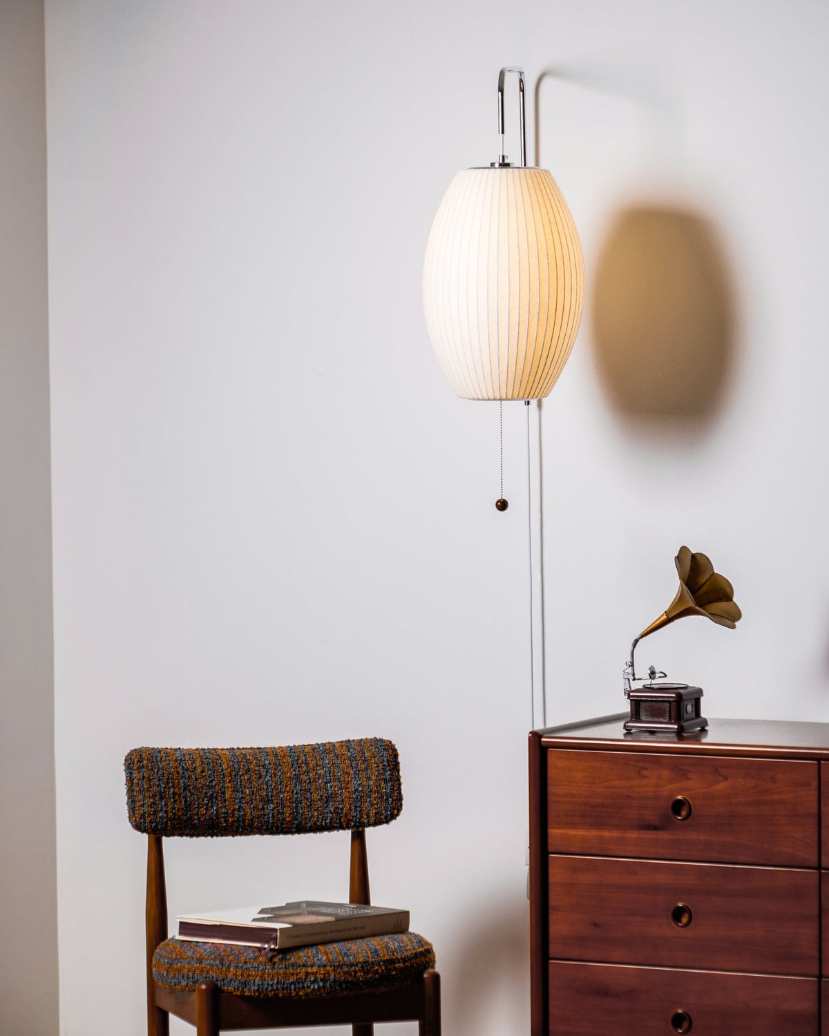 Plug-In Wall Sconce with Swivel Bracket & Frosted Glass Shade – 16 in Height, 59 in Cord – Adjustable Bedroom & Living Room Accent Light for