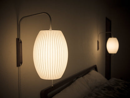 Plug-In Wall Sconce with Swivel Bracket & Frosted Glass Shade – 16 in Height, 59 in Cord – Adjustable Bedroom & Living Room Accent Light for