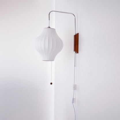 Plug-In Wall Sconce with Swivel Bracket & Frosted Glass Shade – 16 in Height, 59 in Cord – Adjustable Bedroom & Living Room Accent Light for
