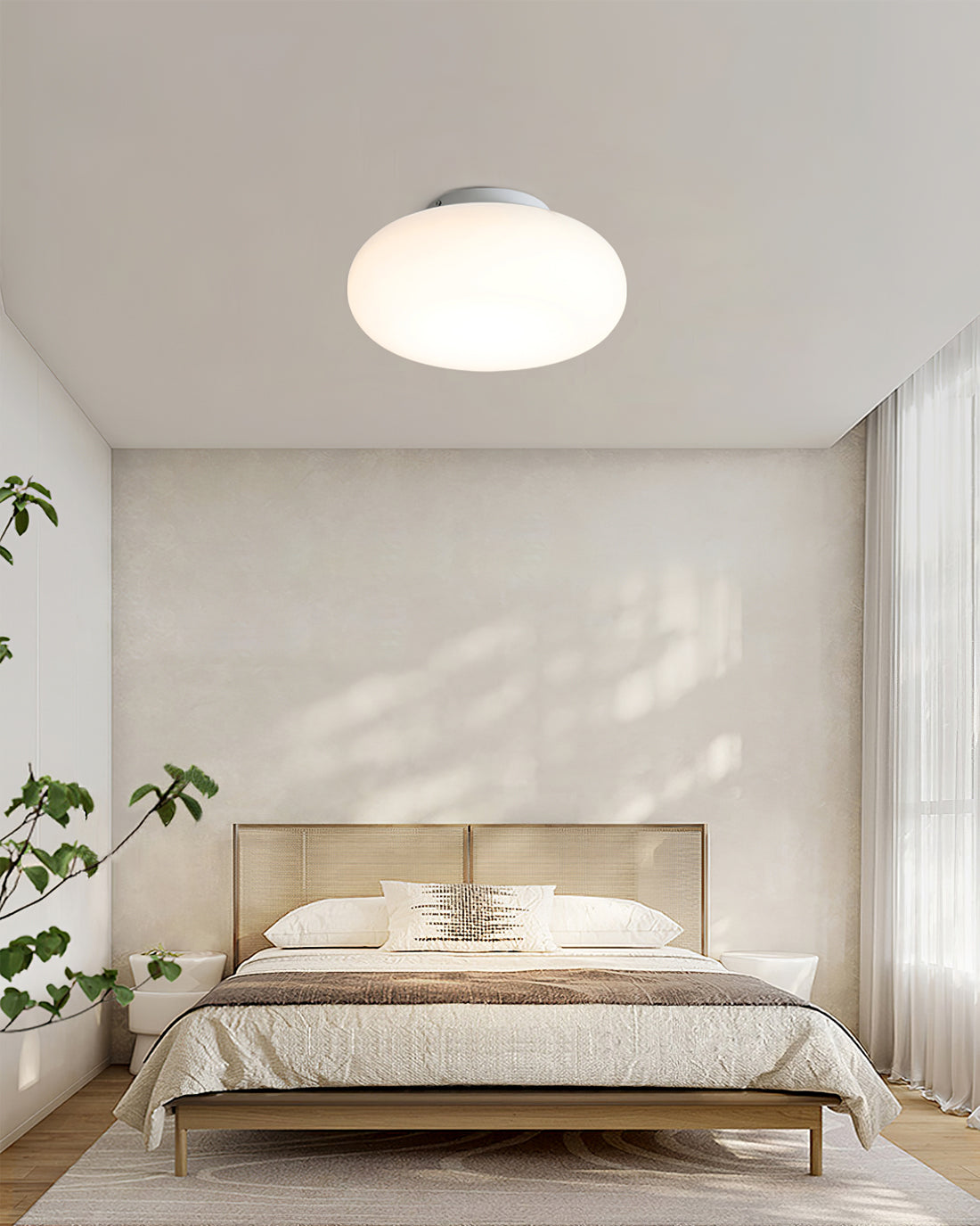 Flush Mount LED Light Fixture White Metal Round 8-Inch for Bedroom Living Room Hallway Office Indoor Low Profile Modern Ceiling Lamp 12W 110