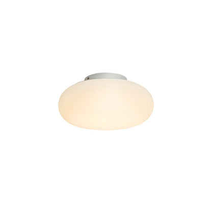 Flush Mount LED Light Fixture White Metal Round 8-Inch for Bedroom Living Room Hallway Office Indoor Low Profile Modern Ceiling Lamp 12W 110