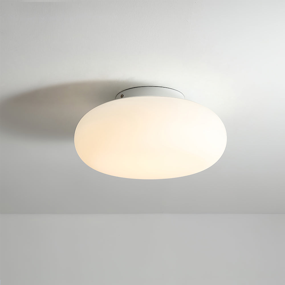 Flush Mount LED Light Fixture White Metal Round 8-Inch for Bedroom Living Room Hallway Office Indoor Low Profile Modern Ceiling Lamp 12W 110