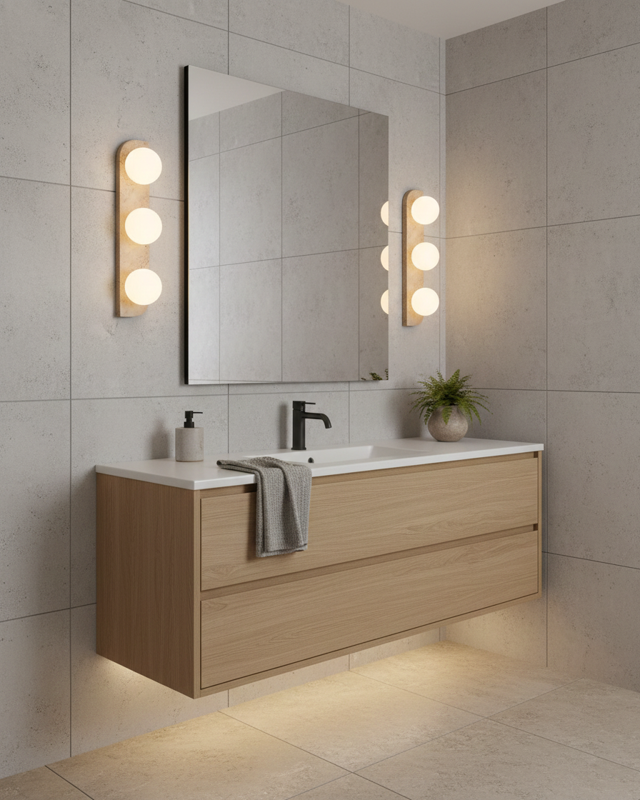 Natural Stone Sconce with G9 Socket – Textured Travertine Accent Fixture for Powder Rooms, Corridors & Bedrooms – 7W LED Compatible – Single