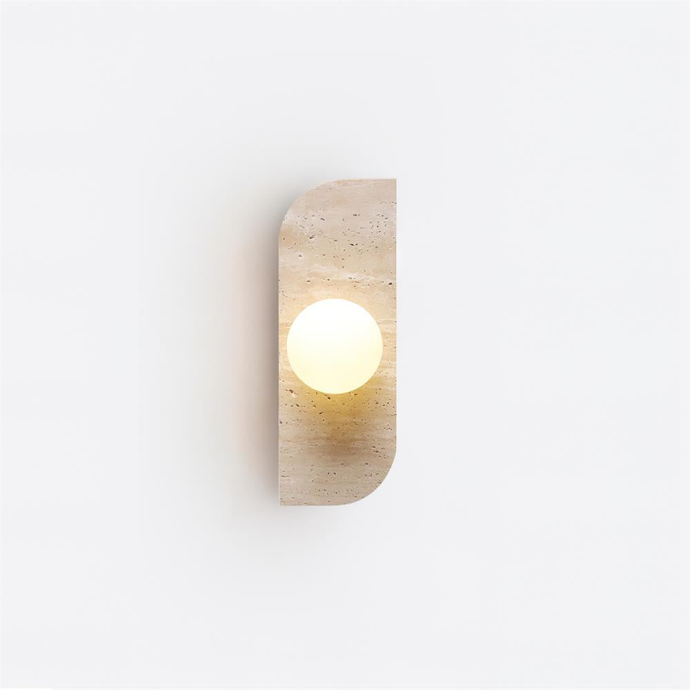 Natural Stone Sconce with G9 Socket – Textured Travertine Accent Fixture for Powder Rooms, Corridors & Bedrooms – 7W LED Compatible – Single