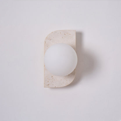 Natural Stone Sconce with G9 Socket – Textured Travertine Accent Fixture for Powder Rooms, Corridors & Bedrooms – 7W LED Compatible – Single