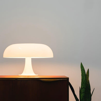 Mushroom Desk Lamp with Curved Metal Shade for Bedroom Nightstand Office Reading Study Ambient Lighting E14 Socket 40W Max 12.6 in Tall Mode