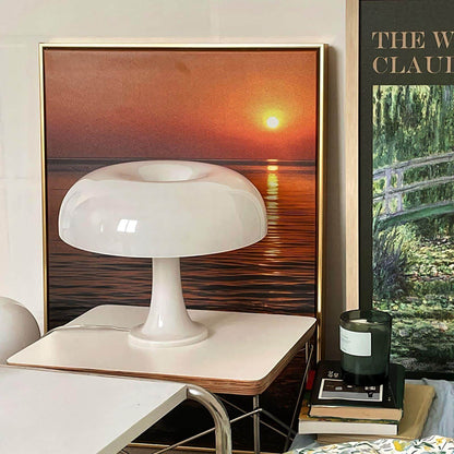 Mushroom Desk Lamp with Curved Metal Shade for Bedroom Nightstand Office Reading Study Ambient Lighting E14 Socket 40W Max 12.6 in Tall Mode