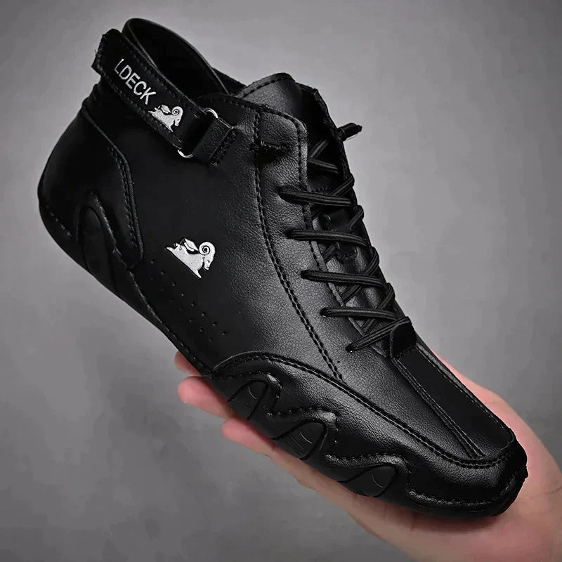 Supportive Leather Shoes with Arch Support Platform for All-Day Comfort – Breathable & Water-Resistant Non-Slip Sole for Men & Women