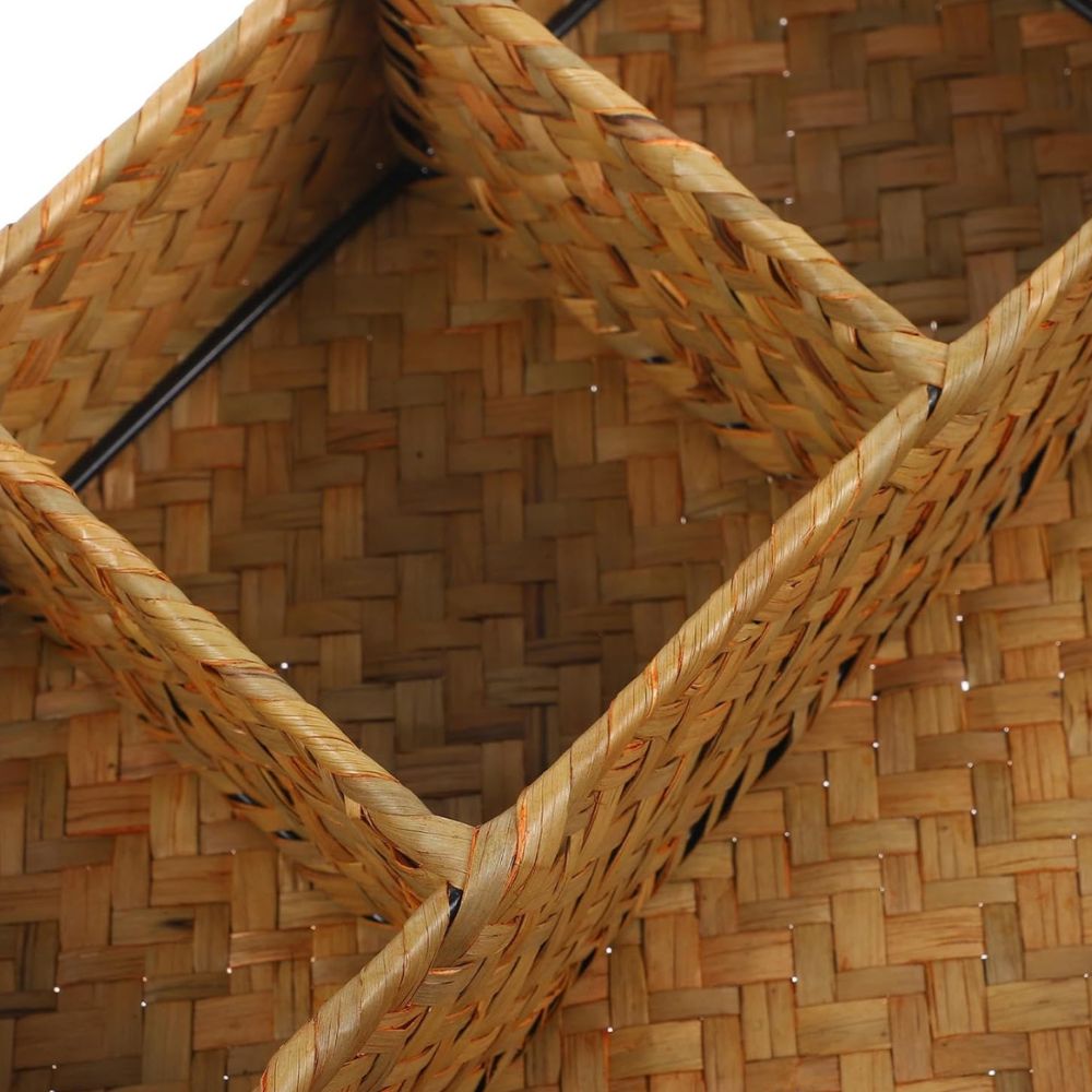 Nexa Wicker Storage Basket - Handwoven Natural, Multi-Compartment Organizer