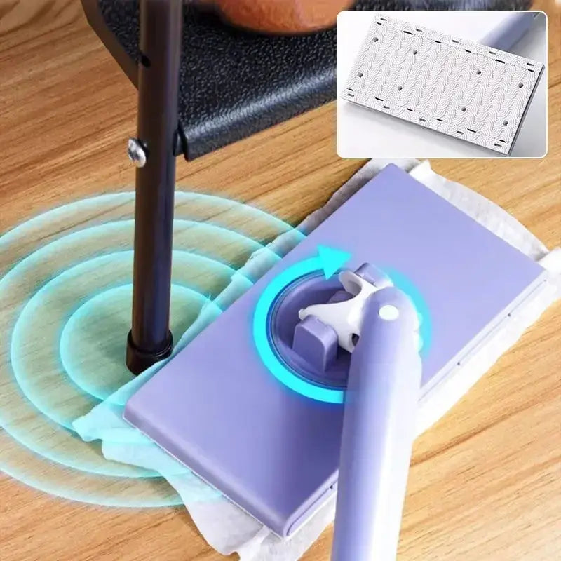 Compact Spin Mop with Press-Release Head – Hands-Free Cloth Ejection for Quick Floor Cleaning