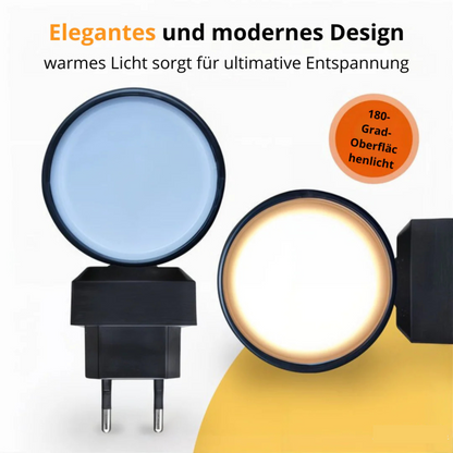 Plug-In Night Light with Dimmable LED & Auto Sensor | Bauhaus-Inspired Wall Accent | Adjustable Brightness for Bedroom, Hallway, Bathroom