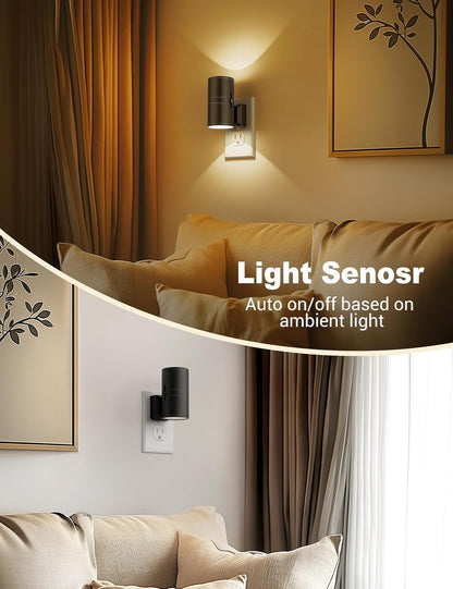 NightNova | LED Night Light with Dusk Sensor & Adjustable Brightness | Compact Plug-in Lamp for Ambient Illumination