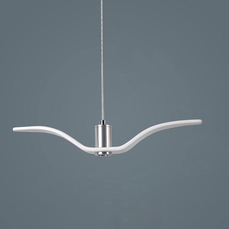 Sculptural Bird Ceiling Fixture with Adjustable Height LED Hardwired Suspension for Kitchen Islands Dining Tables Living Spaces in White or