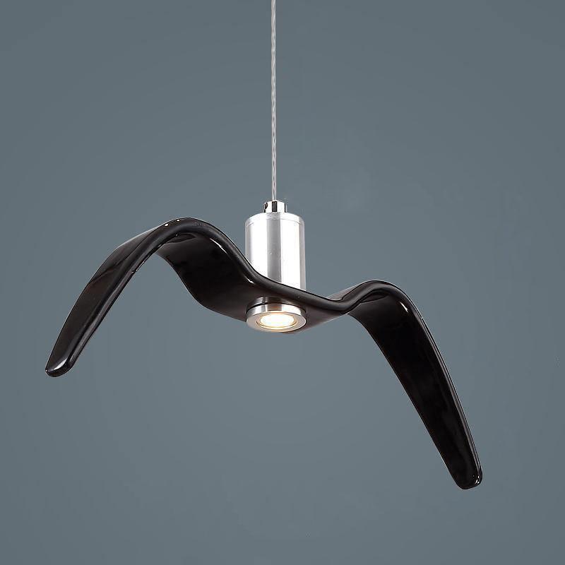 Sculptural Bird Ceiling Fixture with Adjustable Height LED Hardwired Suspension for Kitchen Islands Dining Tables Living Spaces in White or
