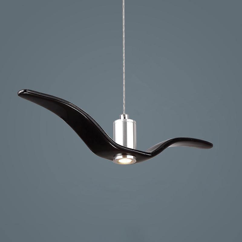 Sculptural Bird Ceiling Fixture with Adjustable Height LED Hardwired Suspension for Kitchen Islands Dining Tables Living Spaces in White or